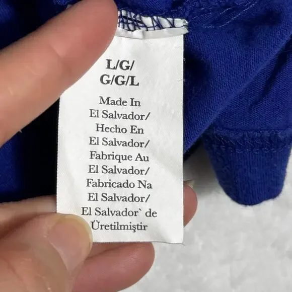 Original Penguin Graphic T-Shirt Blue Short Sleeve Men's L Colorful Logo Cotton - Picture 7 of 7